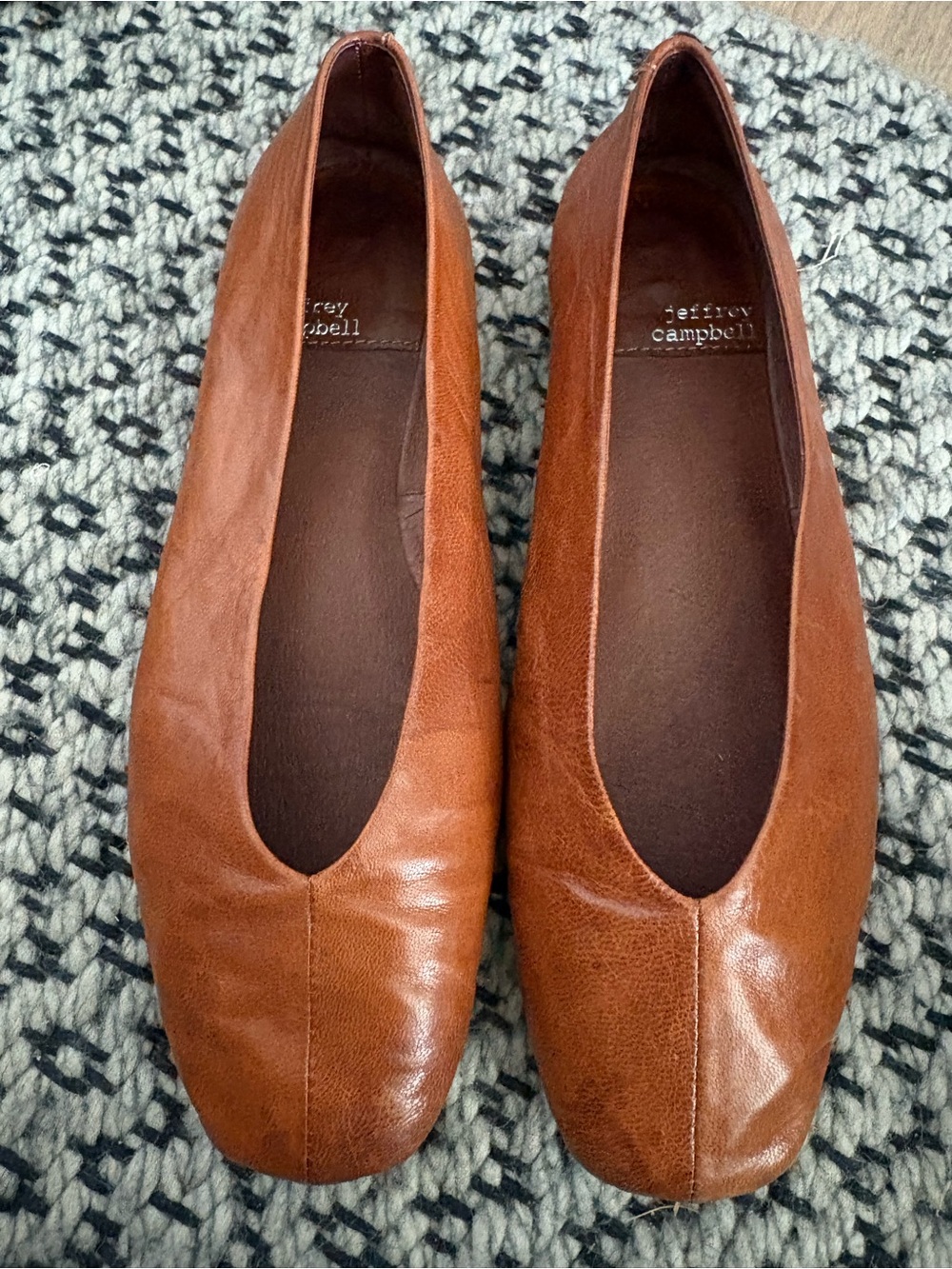 Jeffrey Campbell Fathom Brown Leather Flats 6.5